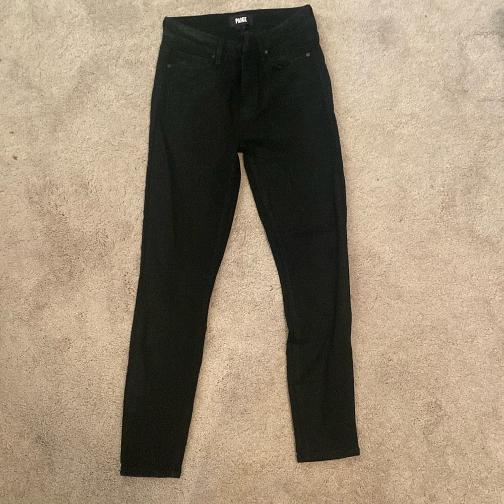 Paige croc black denim skinny jeans